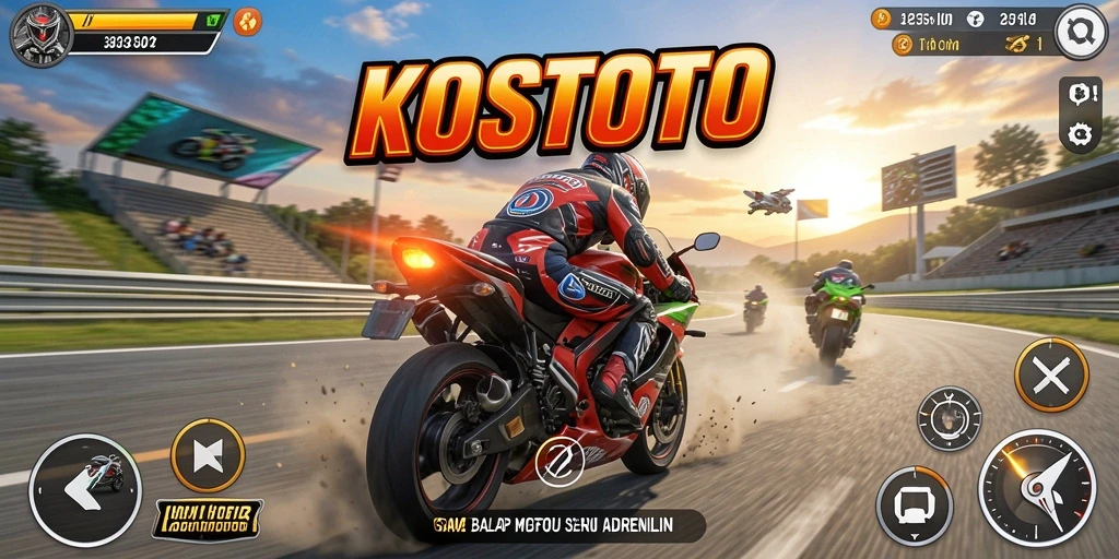 Tampilan mendebarkan dari gameplay KOSTOTO yang penuh aksi.