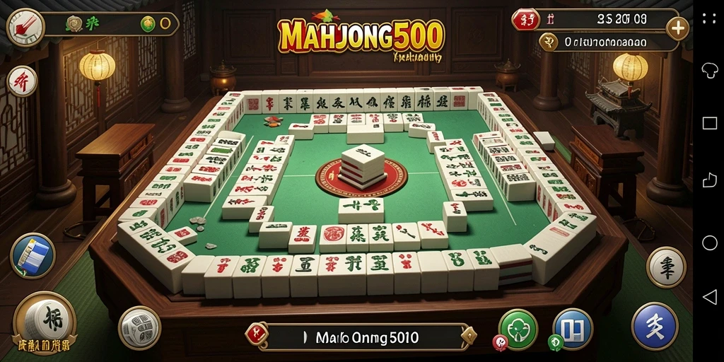 Gameplay menarik dari MAHJONG500 dengan elemen Tycoon yang memikat.