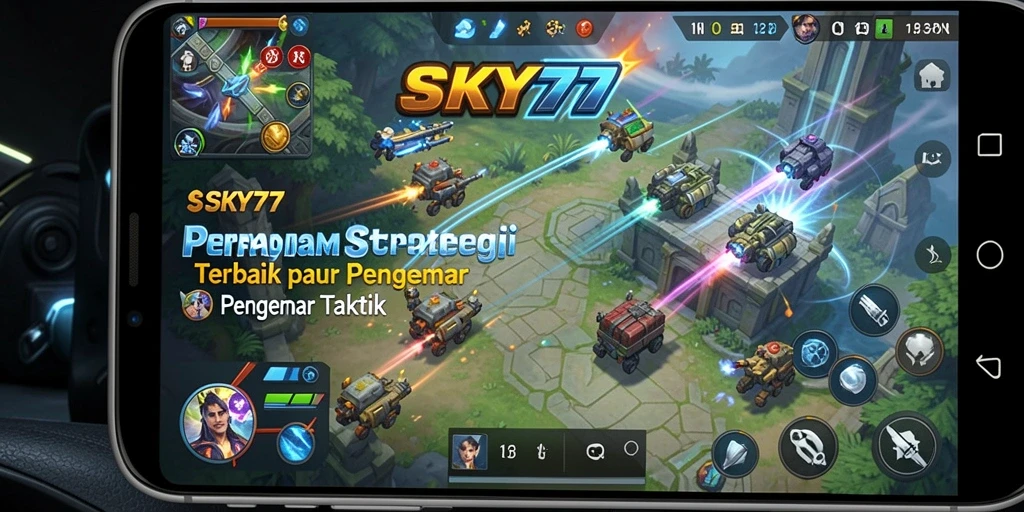 Tampilan menarik dari gameplay strategi dalam SKY77.
